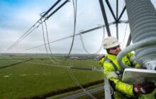 Wires installed on UK’s T-Pylons ready to carry low-carbon energy